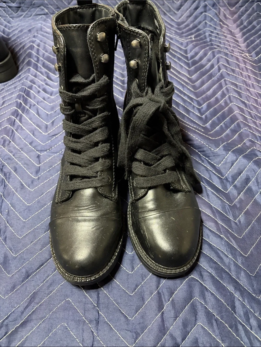 Report Black Women's Combat Moto Boots - Picture 1 of 5